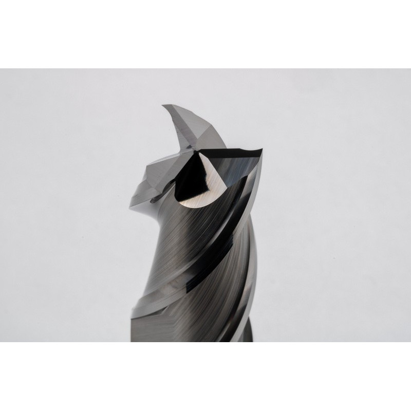 Твердосплавна кінцева фреза діаметром 20 мм, 3-зуба, без покриття, гладкий хвостовик 20 мм x 40 мм LOC, квадратний профіль, HSAM2