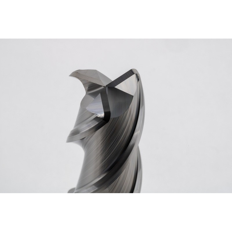 20mm Dia. Carbide End Mill, 3 Flute, Uncoated, 20mm Smooth Shank x 40mm LOC, 2mm Radius, HSAM2