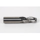 20mm Dia. Carbide End Mill, 3 Flute, Uncoated, 20mm Smooth Shank x 40mm LOC, 3mm Radius, HSAM2