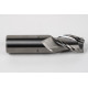 25mm Dia. Carbide End Mill, 3 Flute, Uncoated, 25mm Smooth Shank x 40mm LOC, 1mm Radius, HSAM2