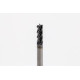 3mm Dia. Carbide End Mill, 4 Flute, Hyb. AlCrN Coated, 3mm Smooth Shank x 9mm LOC, 0.3mm Radius, HTPM