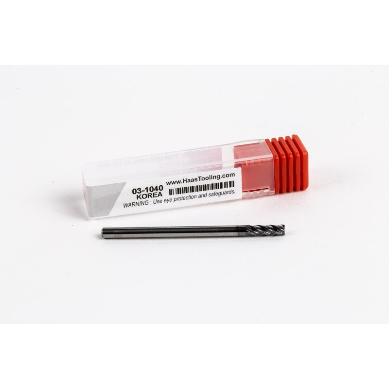 3mm Dia. Carbide End Mill, 4 Flute, Hyb. AlCrN Coated, 3mm Smooth Shank x 9mm LOC, 0.3mm Radius, HTPM