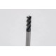 4mm Dia. Carbide End Mill, 4 Flute, Hyb. AlCrN Coated, 4mm Smooth Shank x 12mm LOC, 0.3mm Radius, HTPM