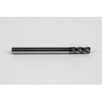 Твердосплавна кінцева фреза діаметром 5 мм, 4-зуба, гібридне покриття AlCrN, гладкий хвостовик 5 мм x 12 мм LOC, радіус 0,3 мм, HTPM