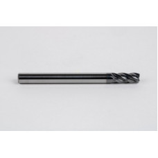 5mm Dia. Carbide End Mill, 4 Flute, Hyb. AlCrN Coated, 5mm Smooth Shank x 12mm LOC, 0.3mm Radius, HTPM