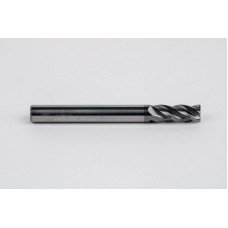 6mm Dia. Carbide End Mill, 4 Flute, Hyb. AlCrN Coated, 6mm Smooth Shank x 15mm LOC, 0.5mm Radius, HTPM