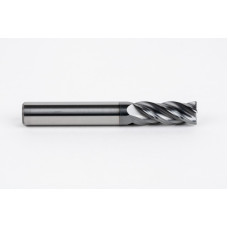 Твердосплавна кінцева фреза діаметром 10 мм, 4-зуба, гібридне покриття AlCrN, гладкий хвостовик 10 мм x 25 мм LOC, радіус 0,5 мм, HTPM