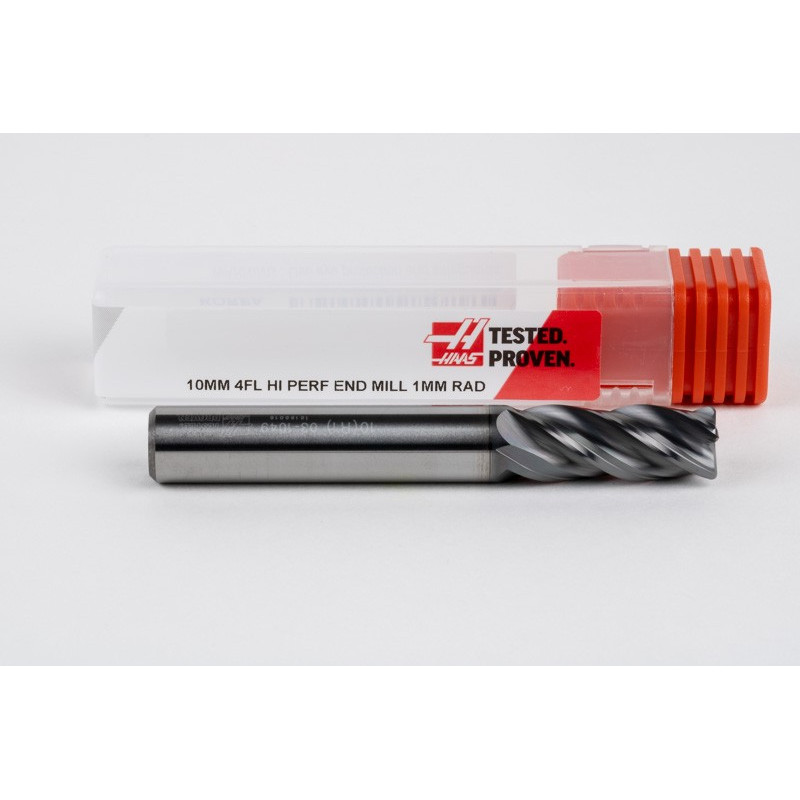 Твердосплавна кінцева фреза діаметром 10 мм, 4-зуба, гібридне покриття AlCrN, гладкий хвостовик 10 мм x 25 мм LOC, радіус 1 мм, HTPM