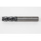 12mm Dia. Carbide End Mill, 4 Flute, Hyb. AlCrN Coated, 12mm Weldon Shank x 30mm LOC, 0.5mm Radius, HTPM
