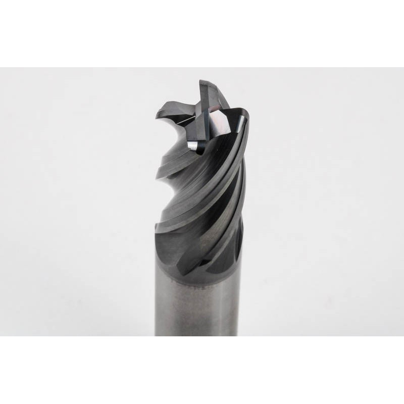 16mm Dia. Carbide End Mill, 4 Flute, Hyb. AlCrN Coated, 16mm Weldon Shank x 32mm LOC, 2mm Radius, HTPM