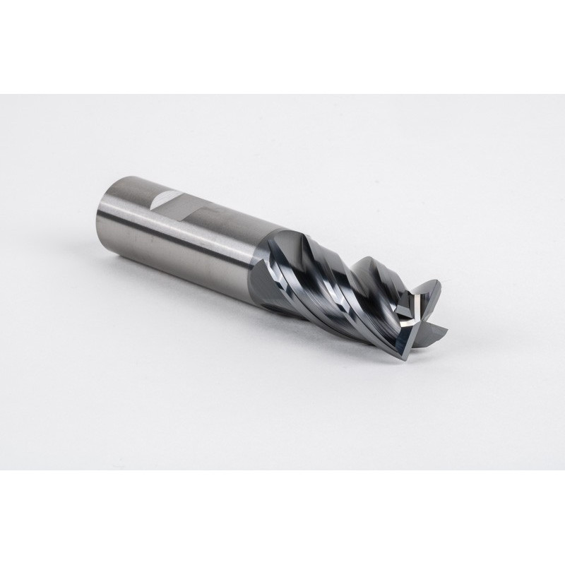 20mm Dia. Carbide End Mill, 4 Flute, Hyb. AlCrN Coated, 20mm Weldon Shank x 40mm LOC, 0.5mm Radius, HTPM