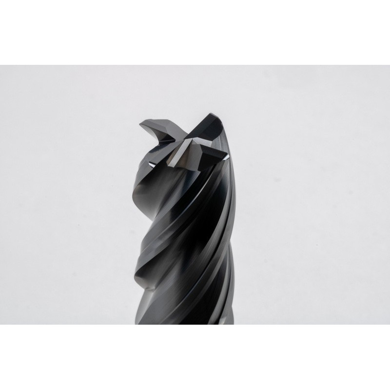 20mm Dia. Carbide End Mill, 4 Flute, Hyb. AlCrN Coated, 20mm Weldon Shank x 40mm LOC, 1mm Radius, HTPM