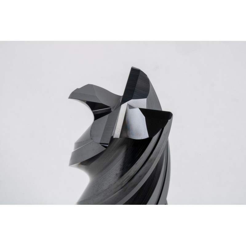 25mm Dia. Carbide End Mill, 4 Flute, Hyb. AlCrN Coated, 25mm Weldon Shank x 40mm LOC, 1mm Radius, HTPM