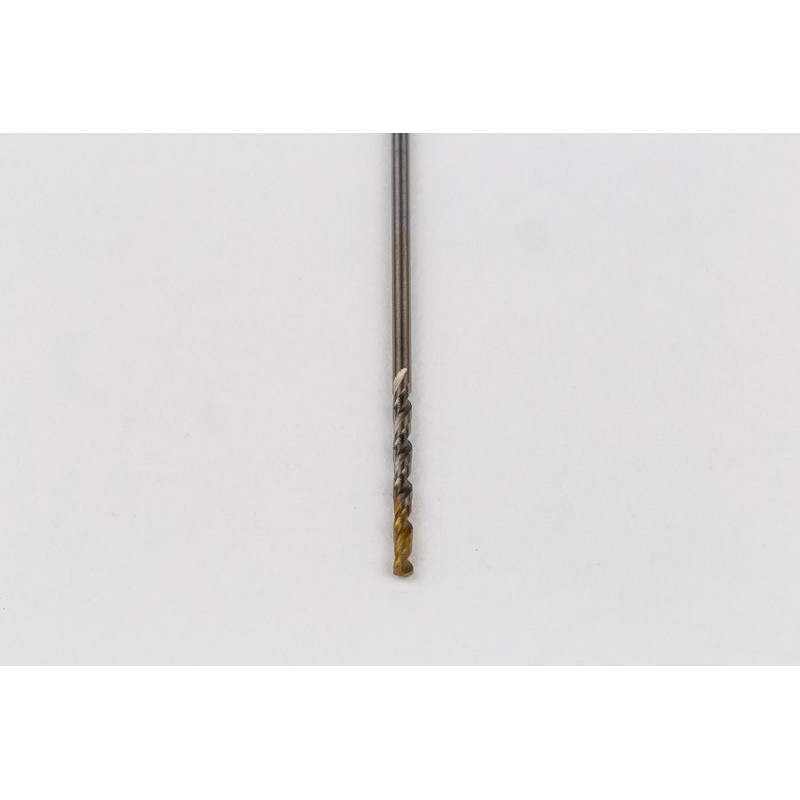 1mm Ø Cobalt Jobber Drill, 135° Point Angle x 30° Helix, 2 Flute, TiN Coated - Pack of 10