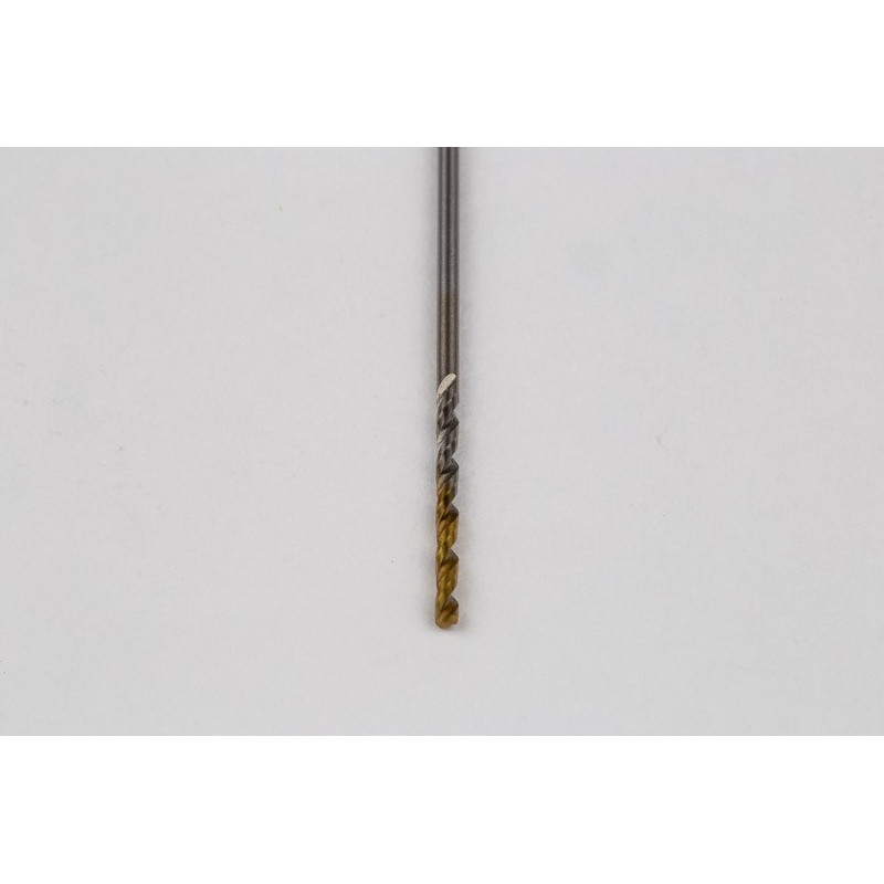 1.1mm Ø Cobalt Jobber Drill, 135° Point Angle x 30° Helix, 2 Flute, TiN Coated - Pack of 10