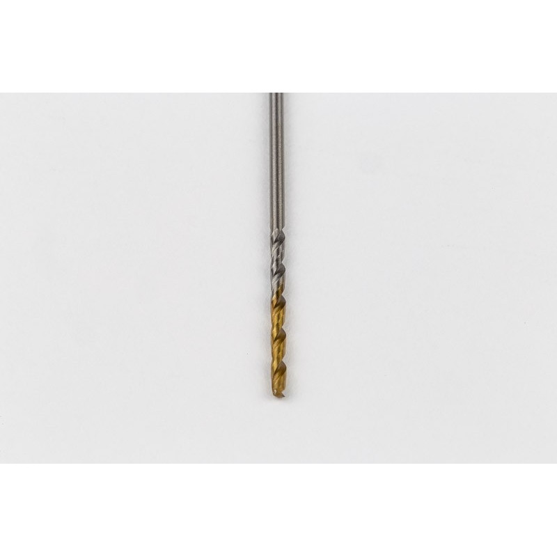 1.2mm Ø Cobalt Jobber Drill, 135° Point Angle x 30° Helix, 2 Flute, TiN Coated - Pack of 10