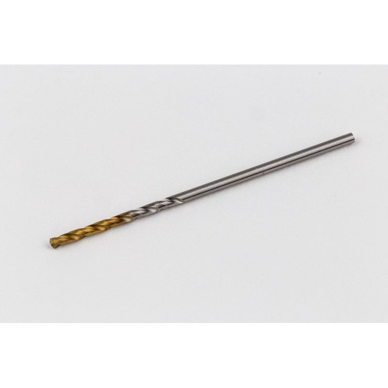 1.3mm Ø Cobalt Jobber Drill, 135° Point Angle x 30° Helix, 2 Flute, TiN Coated - Pack of 10