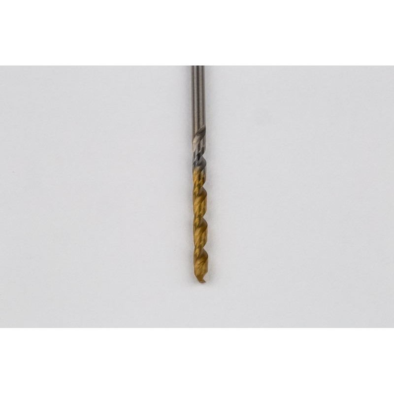 1.5mm Ø Cobalt Jobber Drill, 135° Point Angle x 30° Helix, 2 Flute, TiN Coated - Pack of 10