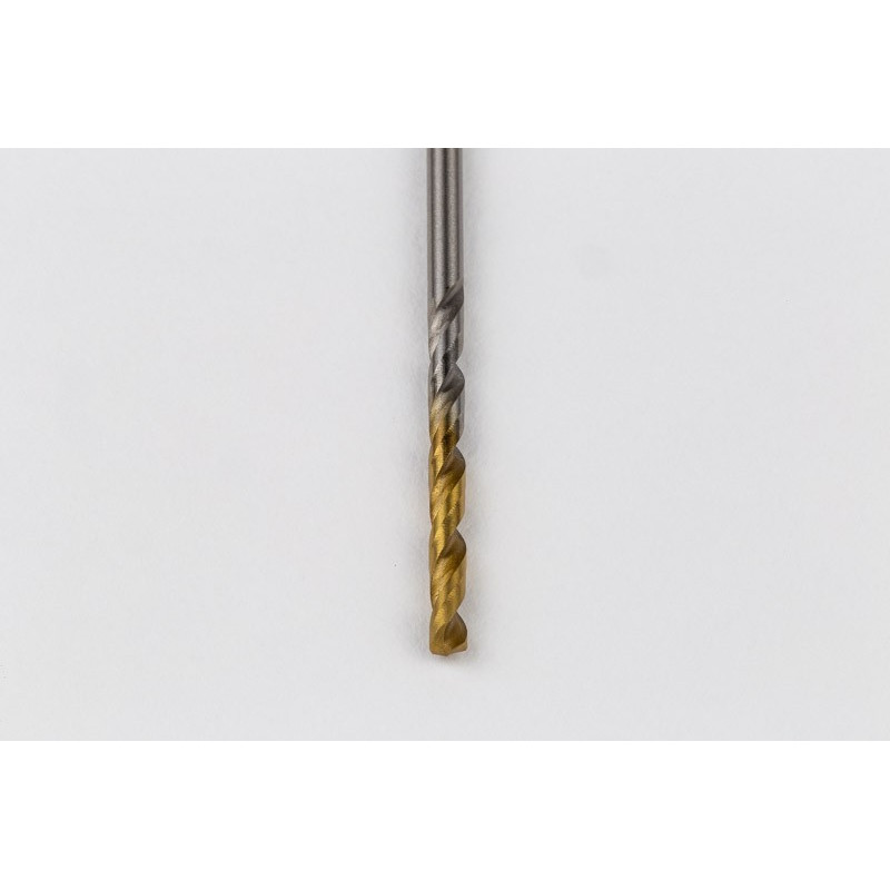 1.7mm Ø Cobalt Jobber Drill, 135° Point Angle x 30° Helix, 2 Flute, TiN Coated - Pack of 10