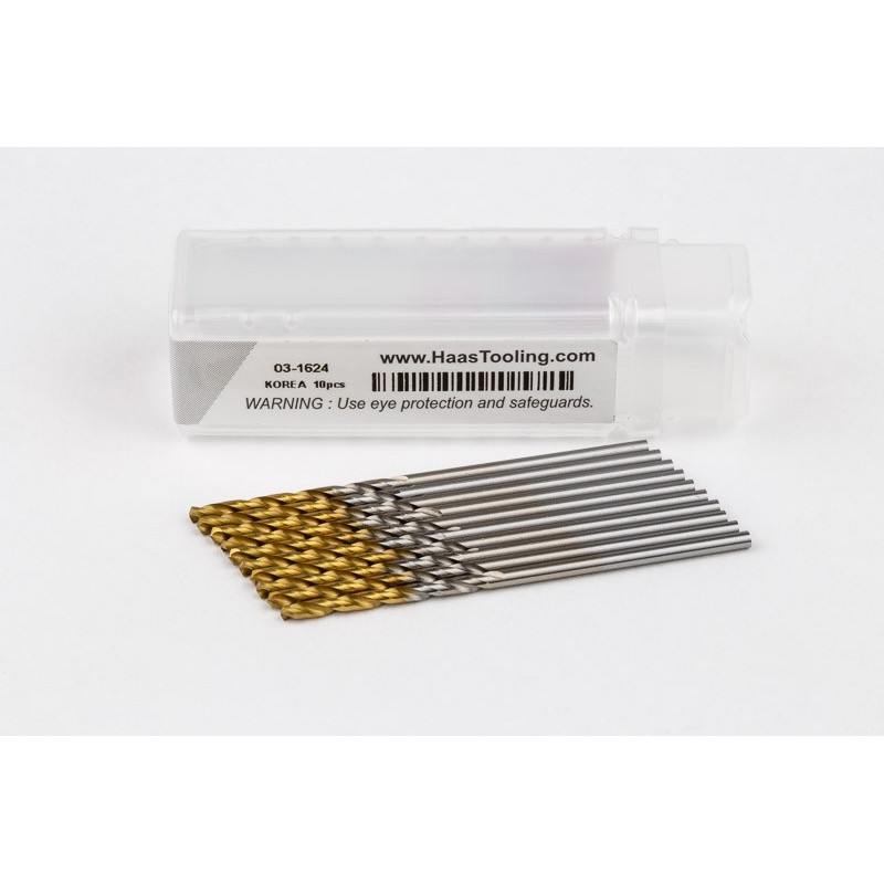 1.8mm Ø Cobalt Jobber Drill, 135° Point Angle x 30° Helix, 2 Flute, TiN Coated - Pack of 10