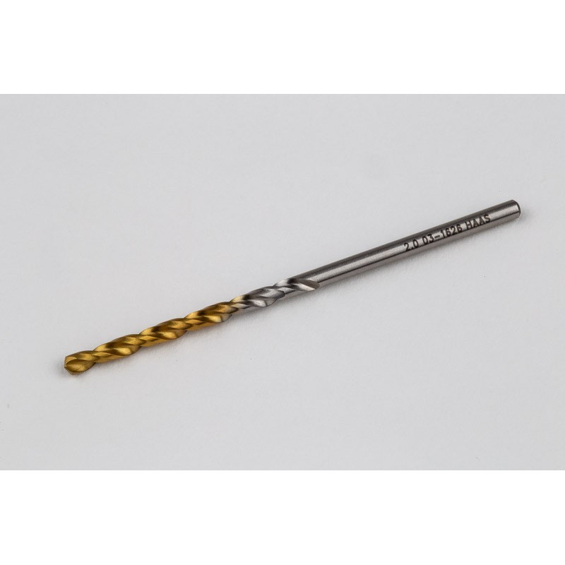 2mm Ø Cobalt Jobber Drill, 135° Point Angle x 30° Helix, 2 Flute, TiN Coated - Pack of 10