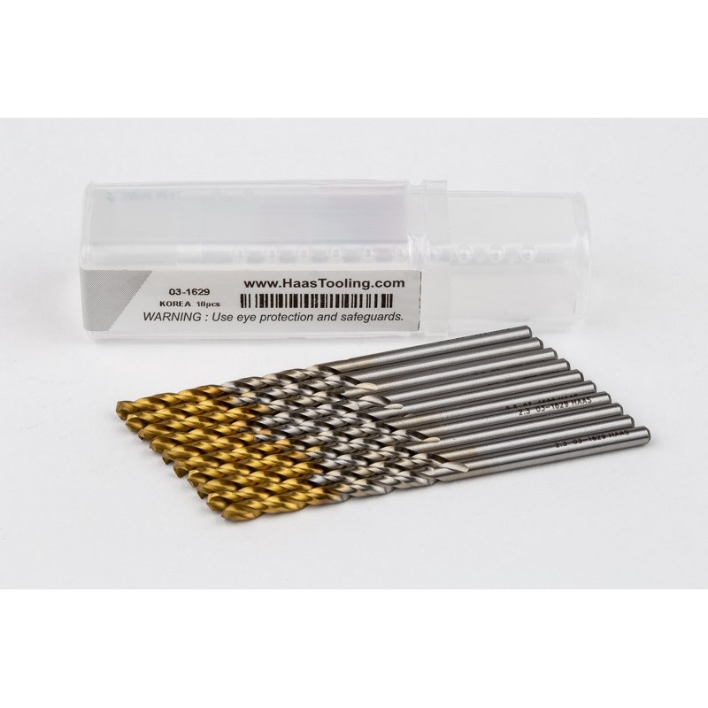 2.3mm Ø Cobalt Jobber Drill, 135° Point Angle x 30° Helix, 2 Flute, TiN Coated - Pack of 10