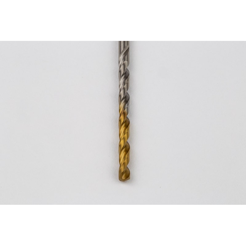 2.4mm Ø Cobalt Jobber Drill, 135° Point Angle x 30° Helix, 2 Flute, TiN Coated - Pack of 10