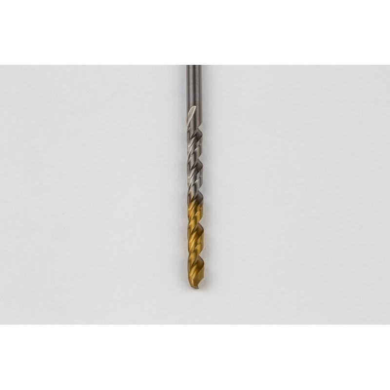 2.5mm Ø Cobalt Jobber Drill, 135° Point Angle x 30° Helix, 2 Flute, TiN Coated - Pack of 10