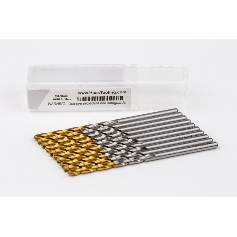 2.7mm Ø Cobalt Jobber Drill, 135° Point Angle x 30° Helix, 2 Flute, TiN Coated - Pack of 10