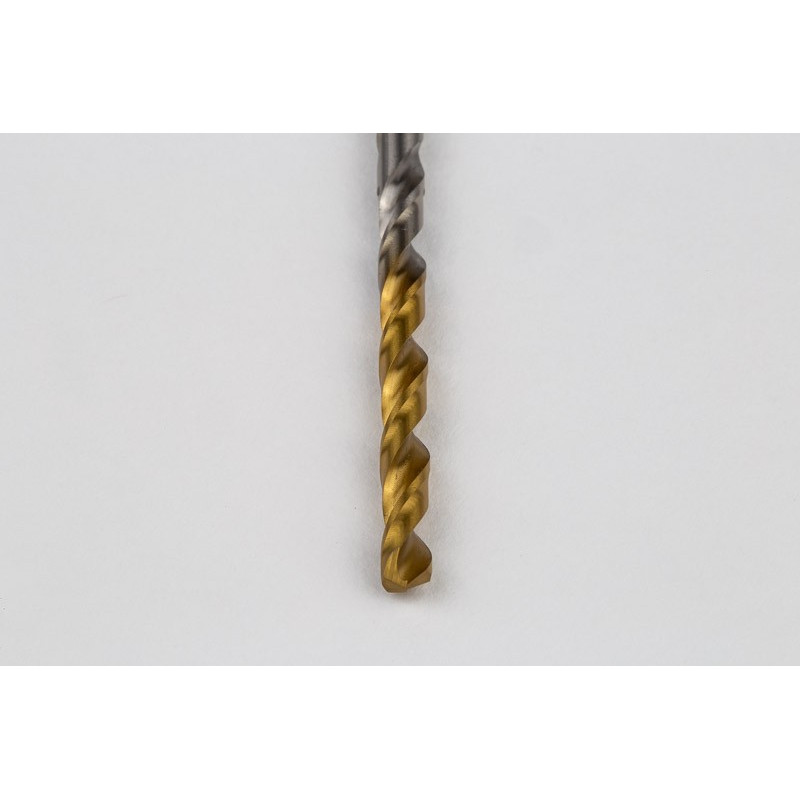 3.2mm Ø Cobalt Jobber Drill, 135° Point Angle x 30° Helix, 2 Flute, TiN Coated - Pack of 10