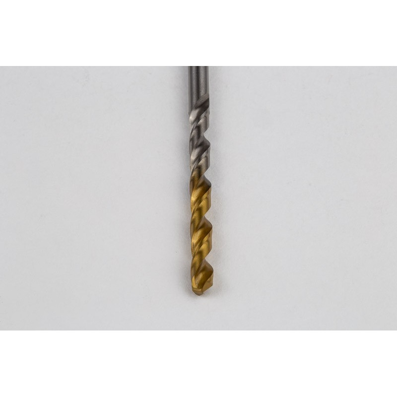 3.9mm Ø Cobalt Jobber Drill, 135° Point Angle x 30° Helix, 2 Flute, TiN Coated - Pack of 10