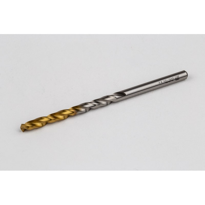 3.9mm Ø Cobalt Jobber Drill, 135° Point Angle x 30° Helix, 2 Flute, TiN Coated - Pack of 10