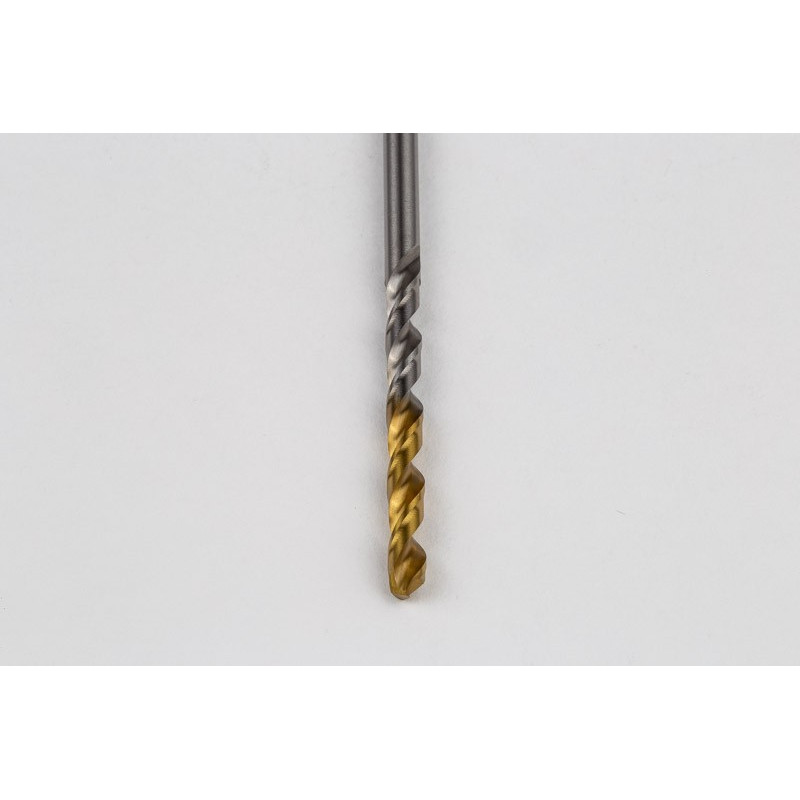 4mm Ø Cobalt Jobber Drill, 135° Point Angle x 30° Helix, 2 Flute, TiN Coated - Pack of 10