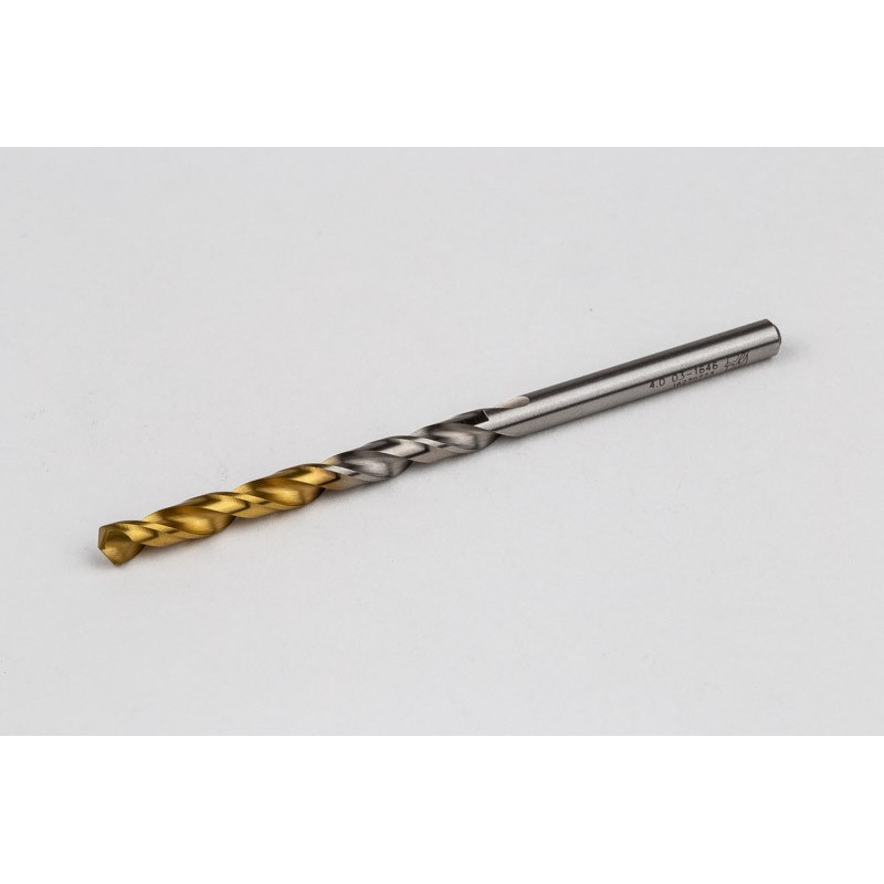 4mm Ø Cobalt Jobber Drill, 135° Point Angle x 30° Helix, 2 Flute, TiN Coated - Pack of 10