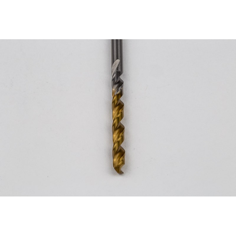 4.1mm Ø Cobalt Jobber Drill, 135° Point Angle x 30° Helix, 2 Flute, TiN Coated - Pack of 10