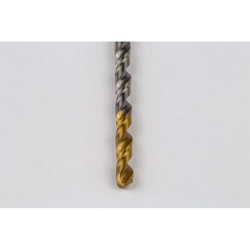 4.4mm Ø Cobalt Jobber Drill, 135° Point Angle x 30° Helix, 2 Flute, TiN Coated - Pack of 10