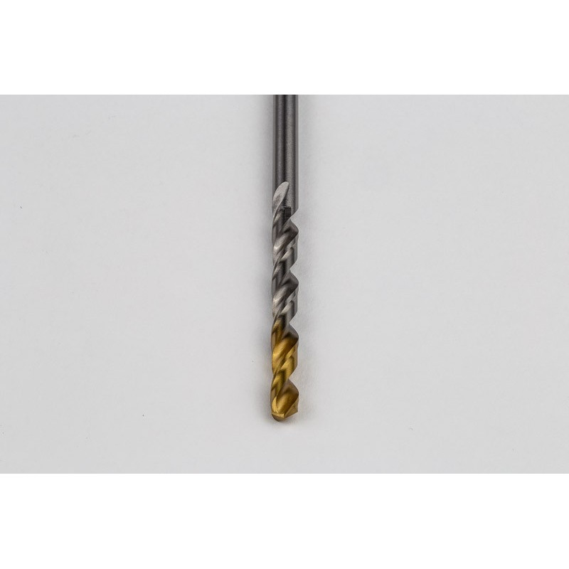 5.2mm Ø Cobalt Jobber Drill, 135° Point Angle x 30° Helix, 2 Flute, TiN Coated - Pack of 10