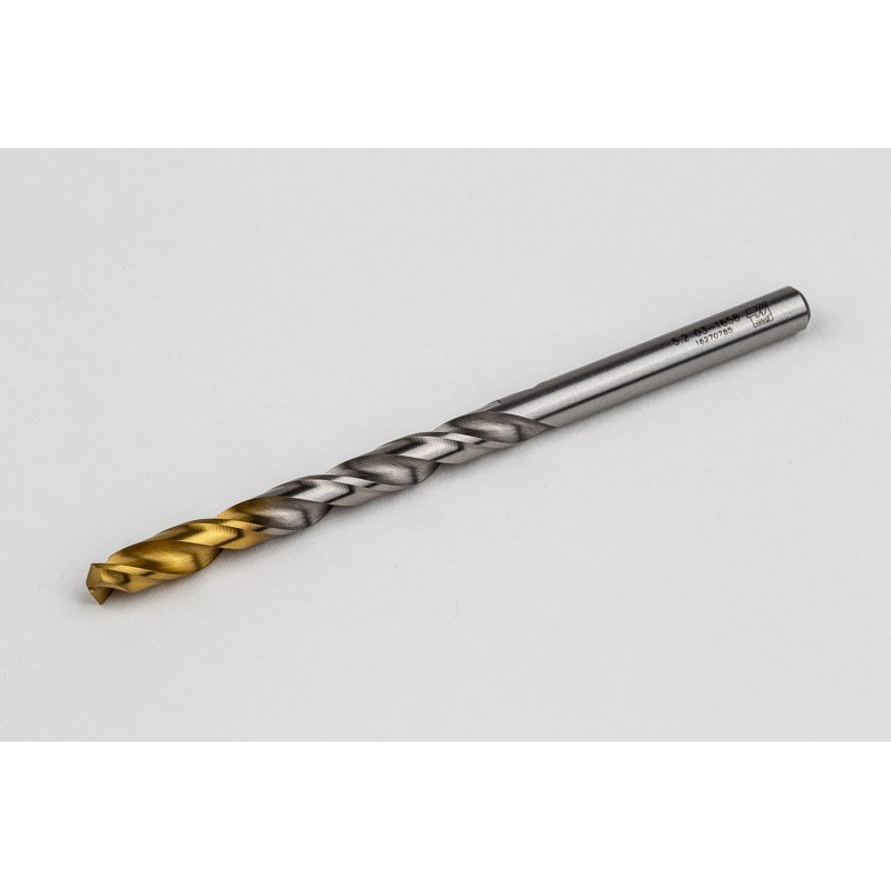 5.2mm Ø Cobalt Jobber Drill, 135° Point Angle x 30° Helix, 2 Flute, TiN Coated - Pack of 10