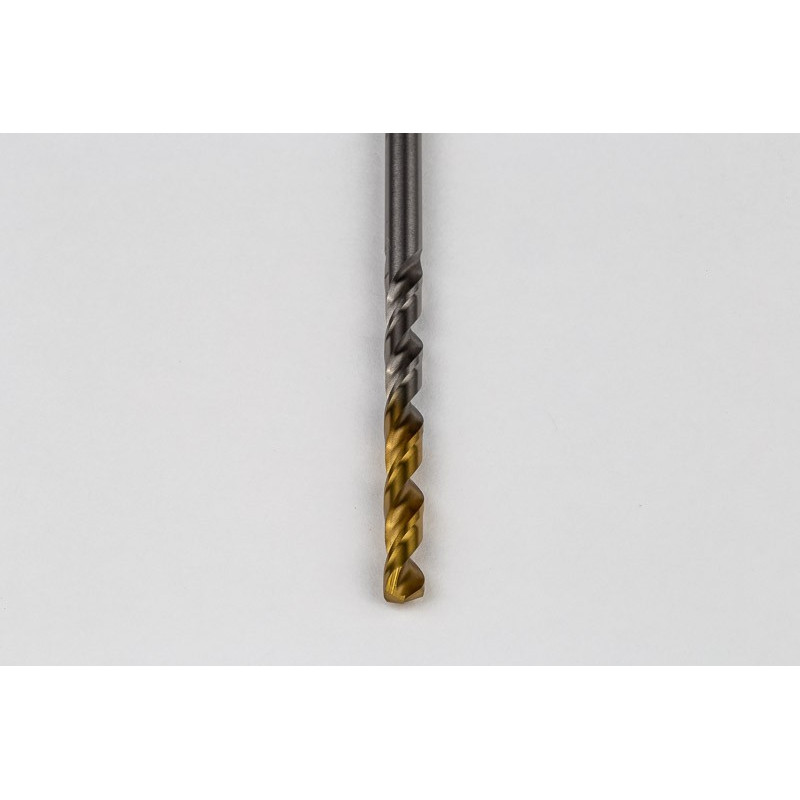 5.4mm Ø Cobalt Jobber Drill, 135° Point Angle x 30° Helix, 2 Flute, TiN Coated - Pack of 10