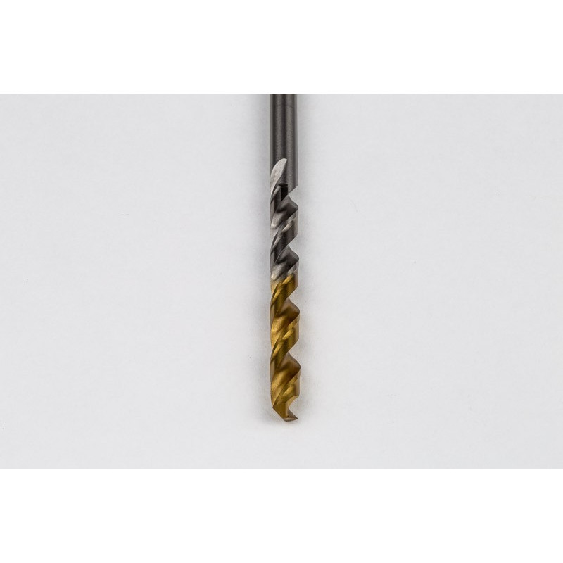 5.5mm Ø Cobalt Jobber Drill, 135° Point Angle x 30° Helix, 2 Flute, TiN Coated - Pack of 10