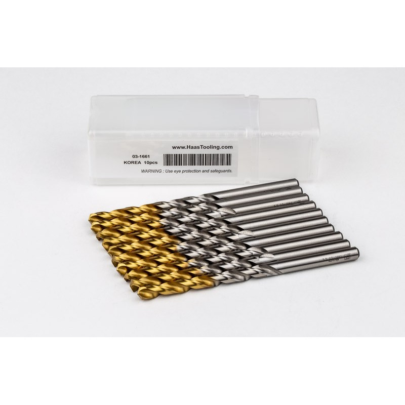 5.5mm Ø Cobalt Jobber Drill, 135° Point Angle x 30° Helix, 2 Flute, TiN Coated - Pack of 10