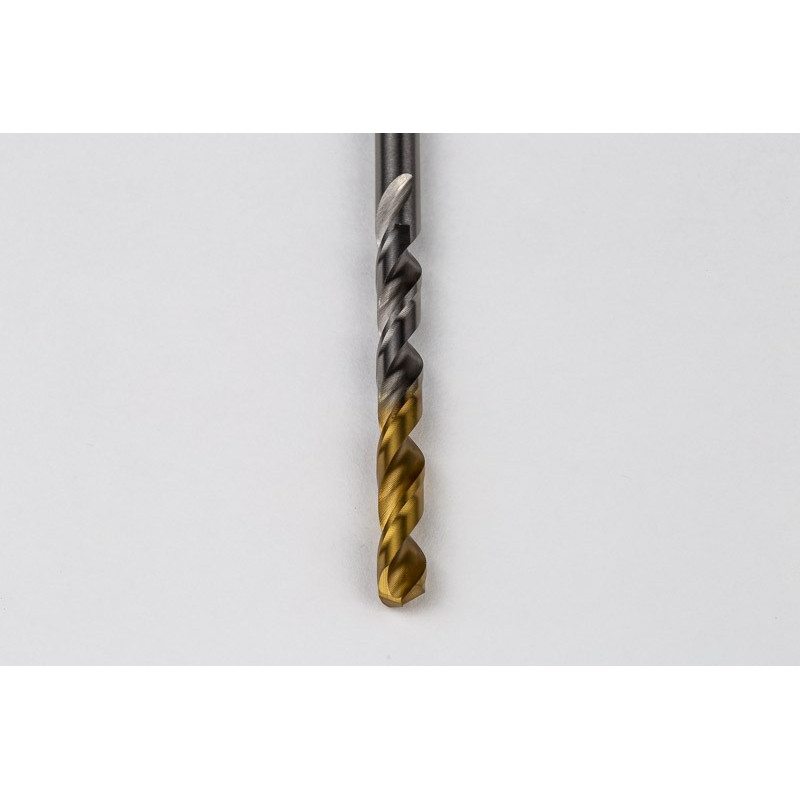 5.6mm Ø Cobalt Jobber Drill, 135° Point Angle x 30° Helix, 2 Flute, TiN Coated - Pack of 10