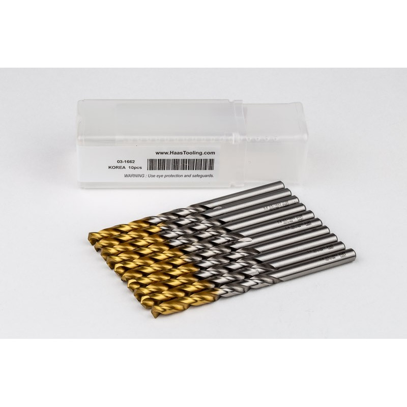 5.6mm Ø Cobalt Jobber Drill, 135° Point Angle x 30° Helix, 2 Flute, TiN Coated - Pack of 10