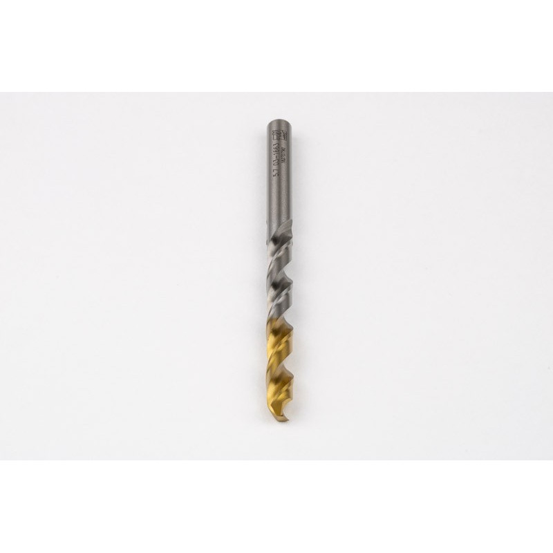5.7mm Ø Cobalt Jobber Drill, 135° Point Angle x 30° Helix, 2 Flute, TiN Coated - Pack of 10