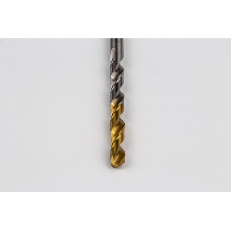 5.9mm Ø Cobalt Jobber Drill, 135° Point Angle x 30° Helix, 2 Flute, TiN Coated - Pack of 10