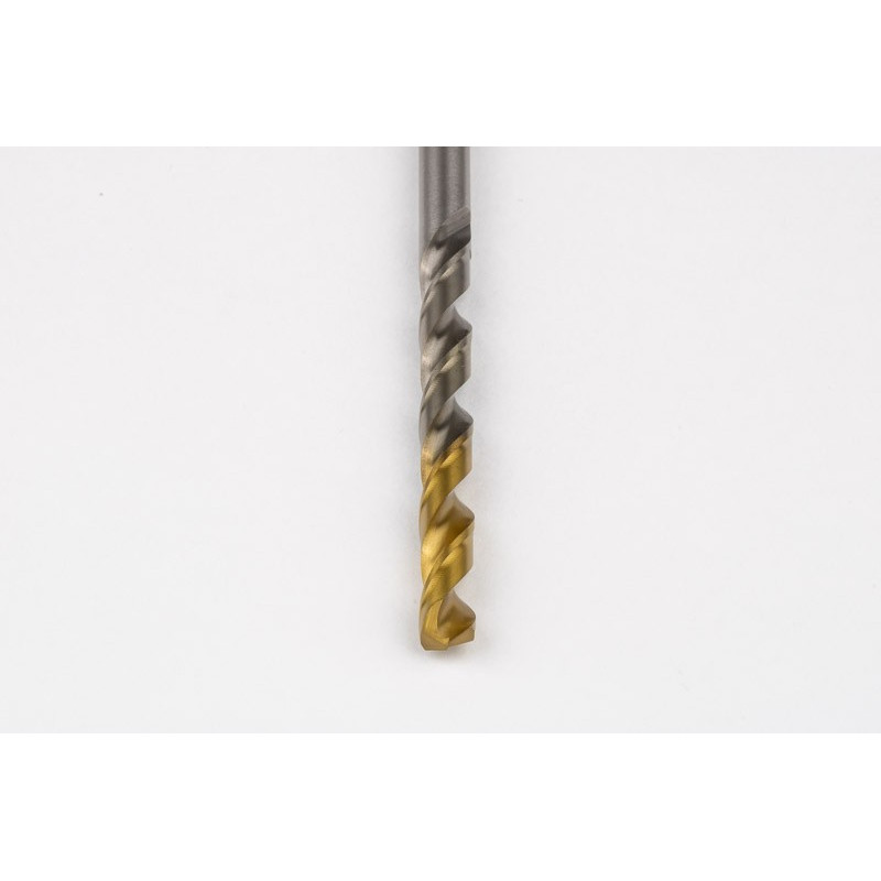 6.1mm Ø Cobalt Jobber Drill, 135° Point Angle x 30° Helix, 2 Flute, TiN Coated - Pack of 10