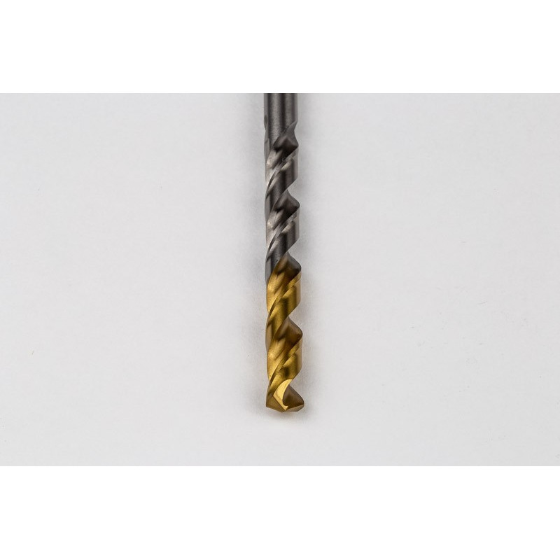 6.3mm Ø Cobalt Jobber Drill, 135° Point Angle x 30° Helix, 2 Flute, TiN Coated - Pack of 10