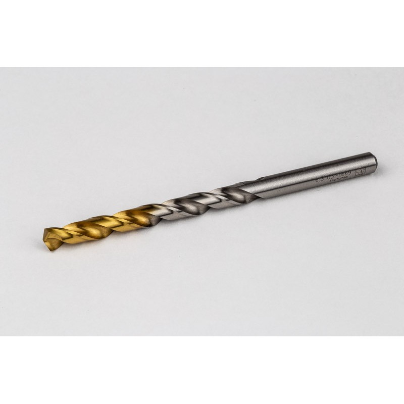 6.3mm Ø Cobalt Jobber Drill, 135° Point Angle x 30° Helix, 2 Flute, TiN Coated - Pack of 10