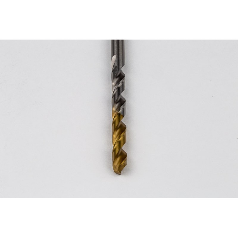 6.5mm Ø Cobalt Jobber Drill, 135° Point Angle x 30° Helix, 2 Flute, TiN Coated - Pack of 10