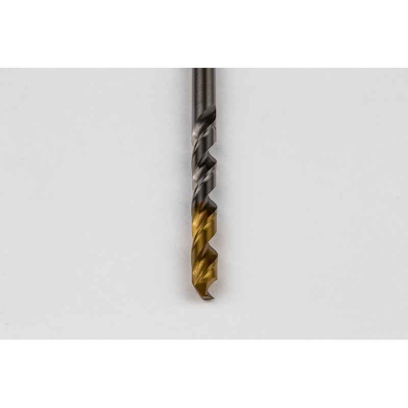6.7mm Ø Cobalt Jobber Drill, 135° Point Angle x 30° Helix, 2 Flute, TiN Coated - Pack of 5